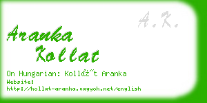 aranka kollat business card